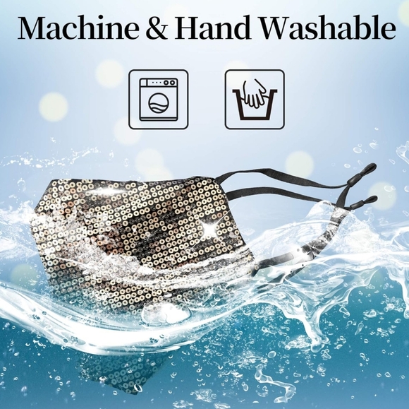 😷 Gold Sequin Cloth Mask - Picture 3 of 11